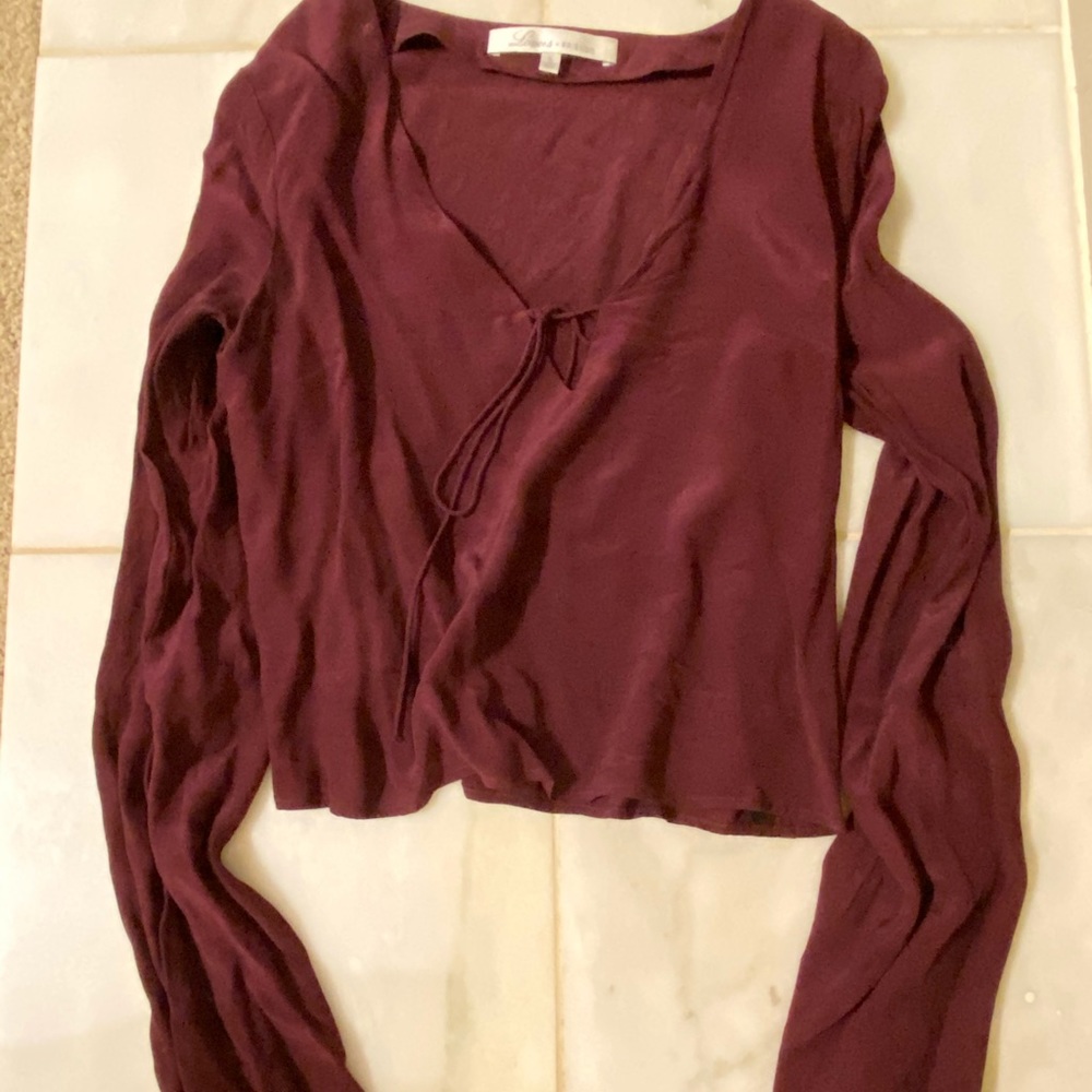 Lovers + friends bell and tie sleeve blouse